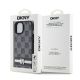 8. Etui DKNY Leather Checkered Mono Pattern & Printed Stripes na iPhone 15 / 14 / 13 - czarne