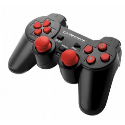 3. Gamepad Esperanza EGG106R (PC, PS2, PS3; kolor czarny, kolor czerwony)