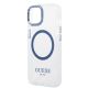 6. Etui Guess Metal Outline MagSafe na iPhone 14 Plus - niebieskie