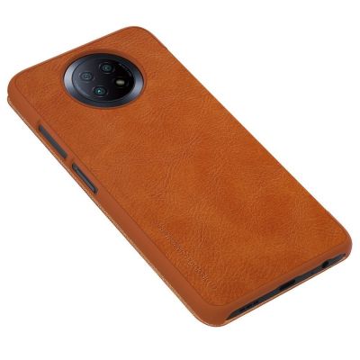 4. Nillkin Qin skórzana kabura etui Xiaomi Redmi Note 9T 5G brązowy