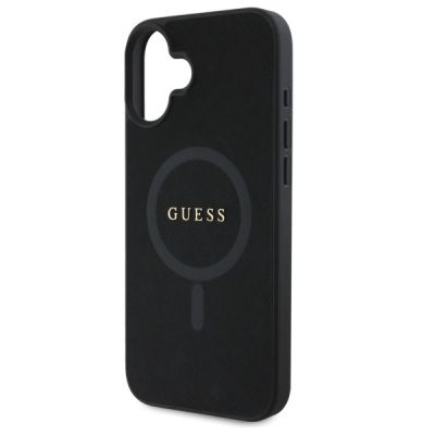 6. Etui Guess Saffiano Classic Logo MagSafe na iPhone 16 - czarne