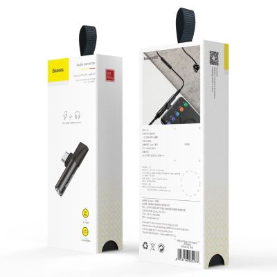 13. Baseus Audio Converter L41 adapter przejściówka ze złącza USB-C na port USB-C + gniazdo słuchawkowe 3,5 mm czarny (CATL41-01)