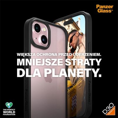 6. Etui PanzerGlass ClearCase na iPhone 15 z certyfikatem Military Grade - przezroczysto-czarne