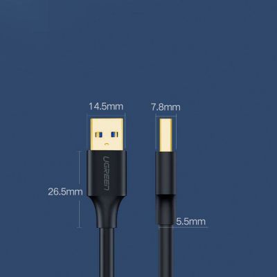 12. Kabel Ugreen US128 10370 USB-A 3.0 / USB-A 3.0 5Gb/s 1m - czarny