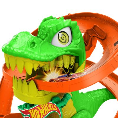 5. Hot Wheels City Zakręcony tor Remiza T-Rexa JBM73 MATTEL