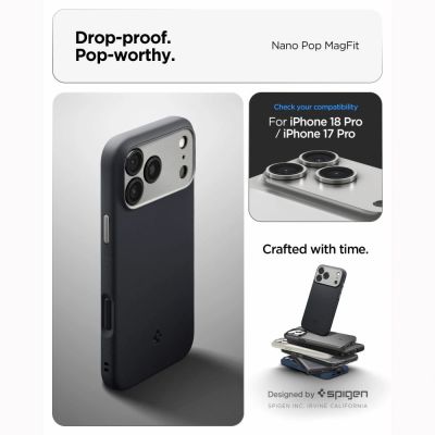 8. Etui Spigen Nano Pop MagSafe na iPhone 18 Pro / 17 Pro - czarne