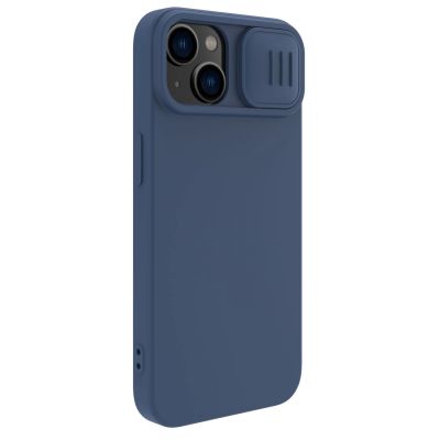 6. Nillkin CamShield Magnetic Silicone Case etui iPhone 14 Plus magnetyczny MagSafe pokrowiec z osłoną na aparat niebieski