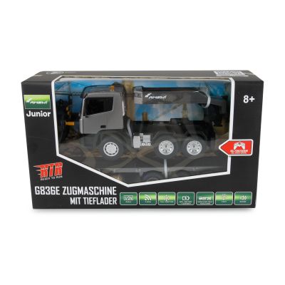 10. Amewi RC Plac budowy G836E Ciągnik z naczepą niskopodwoziową 1:24 RTR