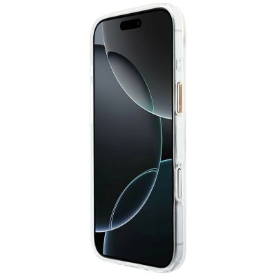 6. Etui Guess IML Gradient Script Metal MagSafe na iPhone Air - białe