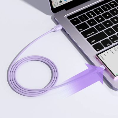 7. Kabel Joyroom Multi-Color Series A14 USB-A / USB-C 3A 1.2 m - fioletowy