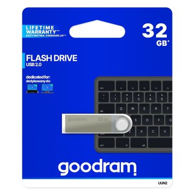 3. Pendrive GoodRam UUN2-0320S0R11 (32GB; USB 2.0; kolor srebrny)