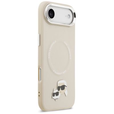 4. Etui Karl Lagerfeld Karl & Choupette Pins MagSafe do iPhone Air - beżowe