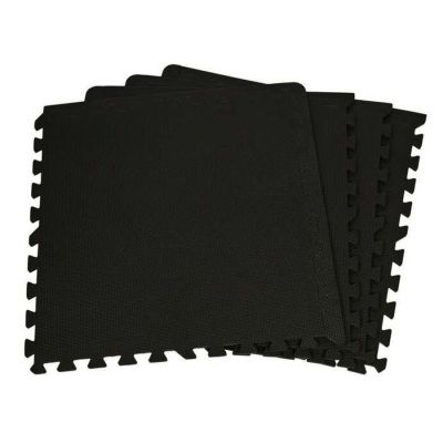 Mata do ćwiczen puzzle EB FIT 60x60x1,0cm 4 szt czarna