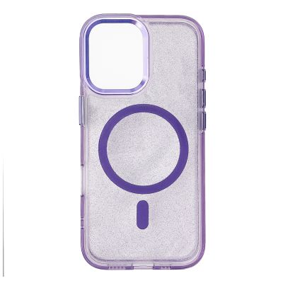 2. Etui Wozinsky Glitter Case MagSafe na Samsung Galaxy S24 FE - fioletowe z brokatem
