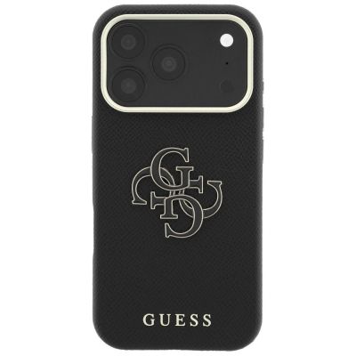 3. Etui Guess Grained & Big Resin Logo na iPhone 18 Pro Max / 17 Pro Max - czarne