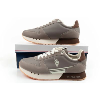 10. U.S Polo Assn buty sportowe sneakersy męskie modne wygodne brązowe