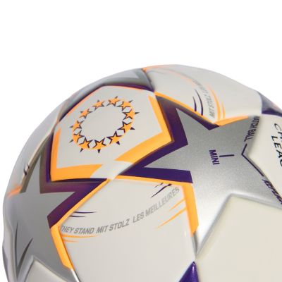 4. Piłka nożna adidas UCL Womens Mini 26/27 League Stage biało-pomarańczowo-fioletowa KE5143