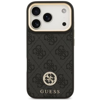 3. Etui Guess 4G Strass Logo MagSafe na iPhone 17 Pro - czarne