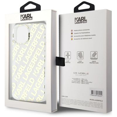 8. Etui Karl Lagerfeld IML Fullover Logo na iPhone 15 / 14 / 13 - złote