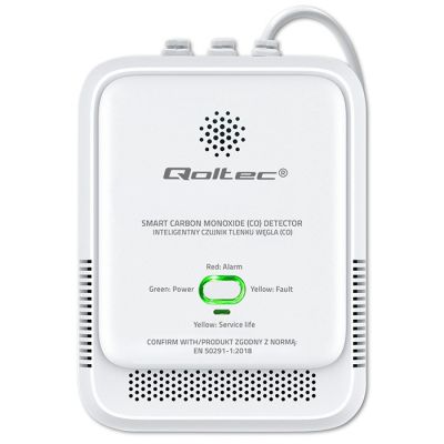 7. QOLTEC CZUJNIK TLENKU WĘGLA (CZADU) | DETEKTOR CO | ALARM 85DB LED