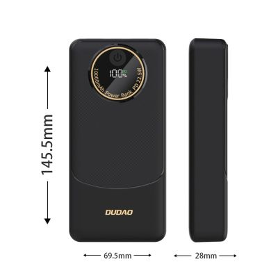 7. Powerbank Dudao K12Pro 22,5W PD 20000mAh USB-A, USB-C - czarny