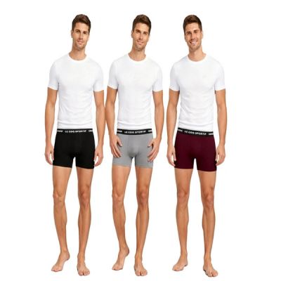 2. Le Coq Sportif bokserki majtki męskie 3PAK czarne szare bordowe