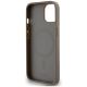 6. Etui DKNY Leather Printed Pattern Metal Logo MagSafe na iPhone 15 / 14 / 13 - brązowe