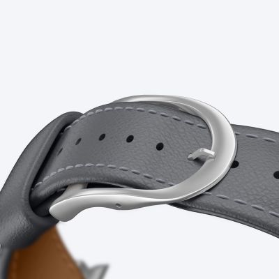 6. Skórzany pasek AMAZINGTHING Class Band do Apple Watch 45 / 46 / 49 mm - szary