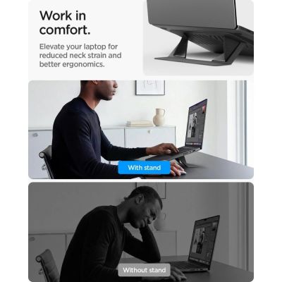 10. Podstawka pod laptopa Spigen SlimFold LD201-S6 - szara