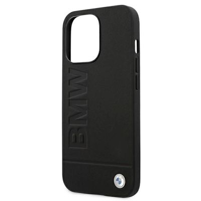 6. Etui BMW Signature Logo Imprint na iPhone 13 Pro Max - czarne