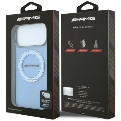 8. Etui Mercedes AMG IML Double Layer Urban Line with Ring Stand MagSafe na iPhone 18 Pro Max / 17 Pro Max - niebieskie