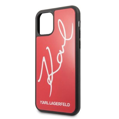 3. Etui Karl Lagerfeld Signature Glitter na iPhone 11 Pro - czerwone