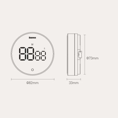 20. Baseus Heyo Pro obrotowy minutnik czasomierz elektroniczny timer szary (FMDS000013)