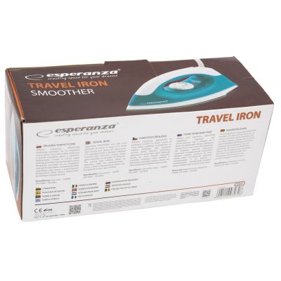 10. Żelazko turystyczne Esperanza Smoother EHI001 (1200W; kolor niebieski)