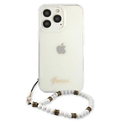 3. Etui Guess White Pearl na iPhone 13 Pro / iPhone 13 - przezroczyste