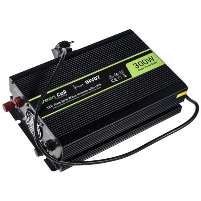 5. GREEN CELL PRZETWORNICA INV07 12V-230V 300W/600W CZYSTA SINUSOIDA