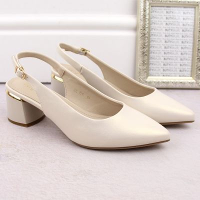 6. Sandały eleganckie pełne Sergio Leone W SK439B perłowe