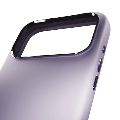 7. Etui silikonowe Puro Icon Mag Pro Liquid Silicone na iPhone 17 Pro Max kompatybilne z MagSafe, z ochroną aparatu i aluminiowymi przyciskami - lawendowe