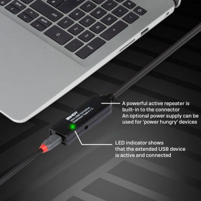 8. Lindy 43376 kabel USB USB 3.2 Gen 1 (3.1 Gen 1) 10 m USB A USB C Czarny