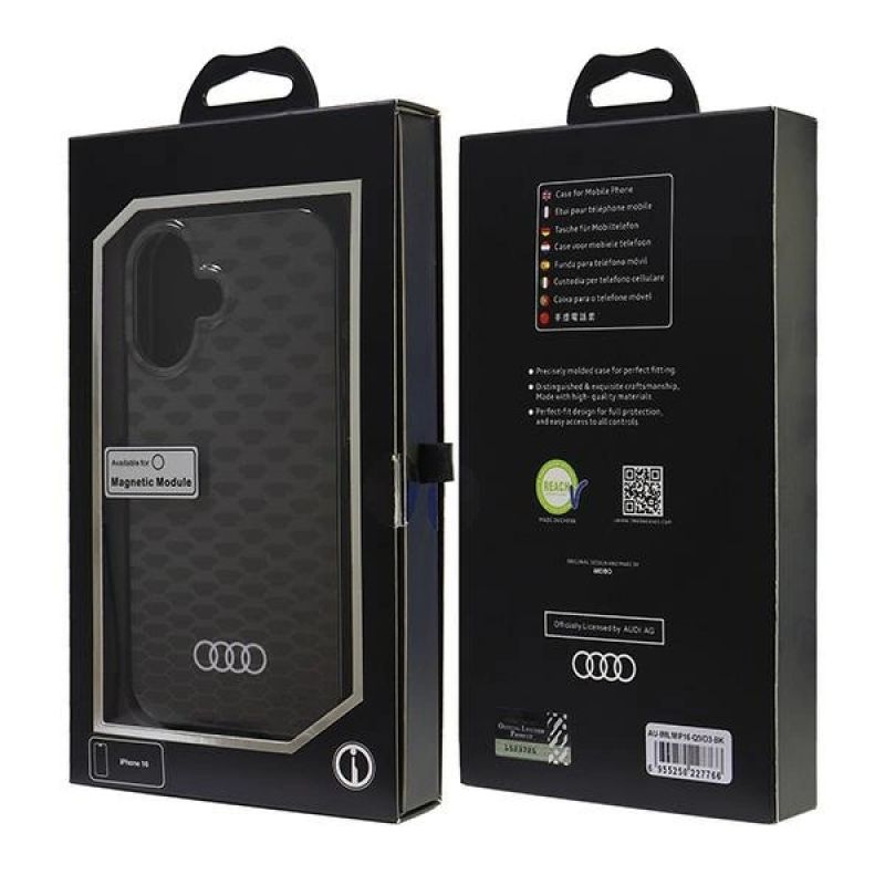 7. Etui Audi IML Stitching Pattern MagSafe na iPhone 16 6.1" - czarne