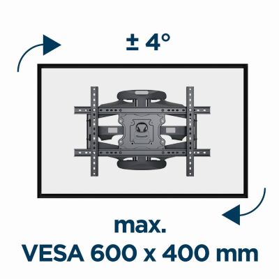 14. GEMBIRD UCHWYT ŚCIENNY REGULOWANY LCD 32"-75" VESA MAX 600 X 400MM, DO 45KG