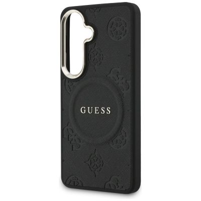 6. Etui Guess Saffiano Peony Embossed Ring MagSafe na Samsung Galaxy S26+ - czarne