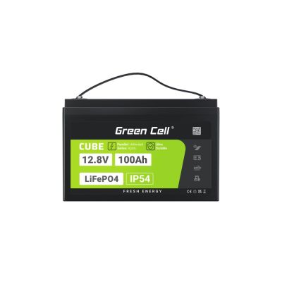 11. GREEN CELL AKUMULATOR LIFEPO4 CUBE 100AH 12V/12.8V 1280WH LFPGC12V100AH
