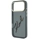 6. Etui Karl Lagerfeld IML Big Signature Resin Metal Frame na iPhone 18 Pro / 17 Pro - czarne