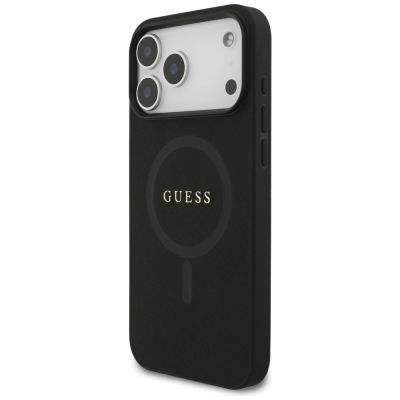 2. Etui Guess Saffiano Classic Logo MagSafe na iPhone 17 Pro Max / 18 Pro Max - czarne
