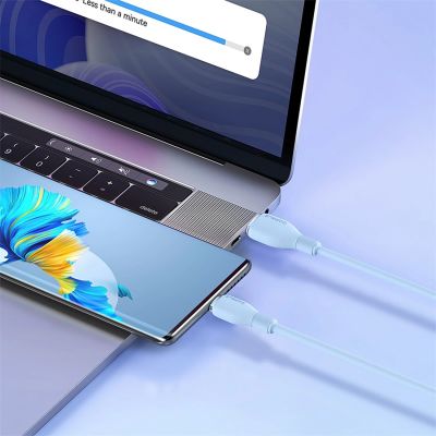 8. Kabel Baseus Pudding 100W USB-A - USB-C 2m - niebieski