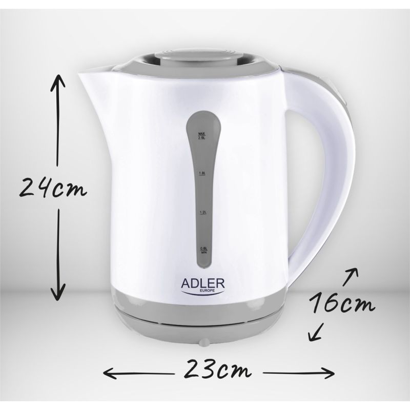 26. Czajnik elektryczny Adler AD 1244 (2200W 2.5l; kolor niebieski)