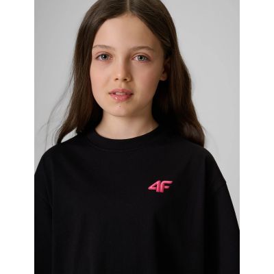 3. T-shirt loose gładki dziewczęcy 4F 4FJRSS26TTSHF3984-20S