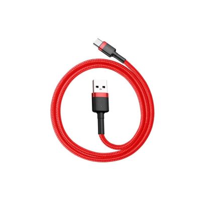 3. Kabel Baseus Cafule CATKLF-C09 (USB 2.0 - USB typu C ; 2m; kolor czarno-czerwony)