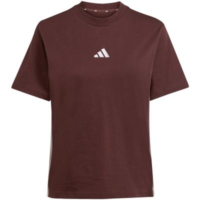 2. Koszulka damska adidas Essentials 3-Stripes Cotton brązowa JX7621